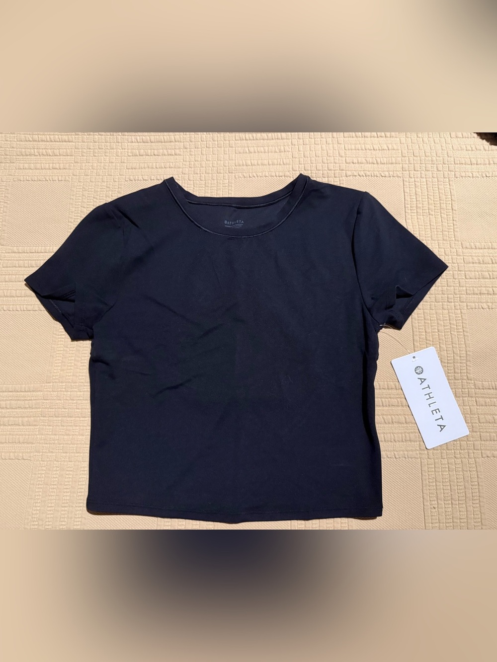 Athleta TRANSCEND Black Open Back Tee Size Small NWT